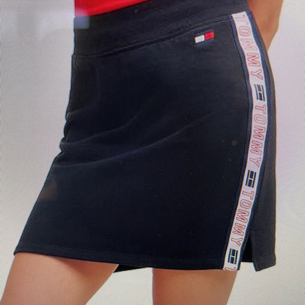 Tommy Hilfiger Sport Black Mini Skirt with Tape Logo NWT